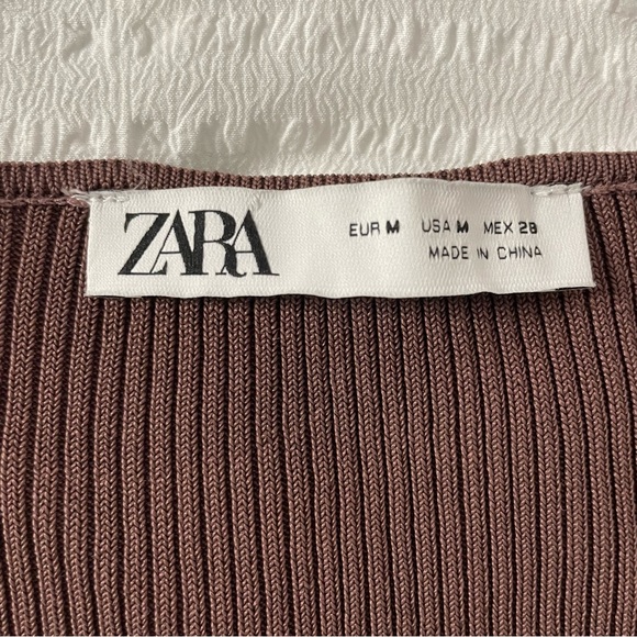 Zara Ribbed Brown Velvet Button Down - Picture 4 of 6